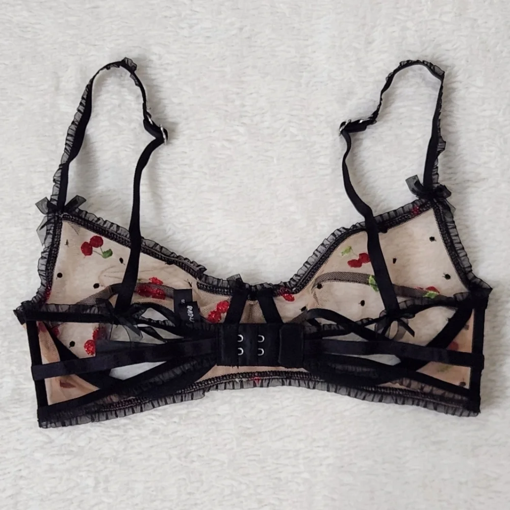 Neq!For Love and‎ Lemons Cherry Embroidered Bra